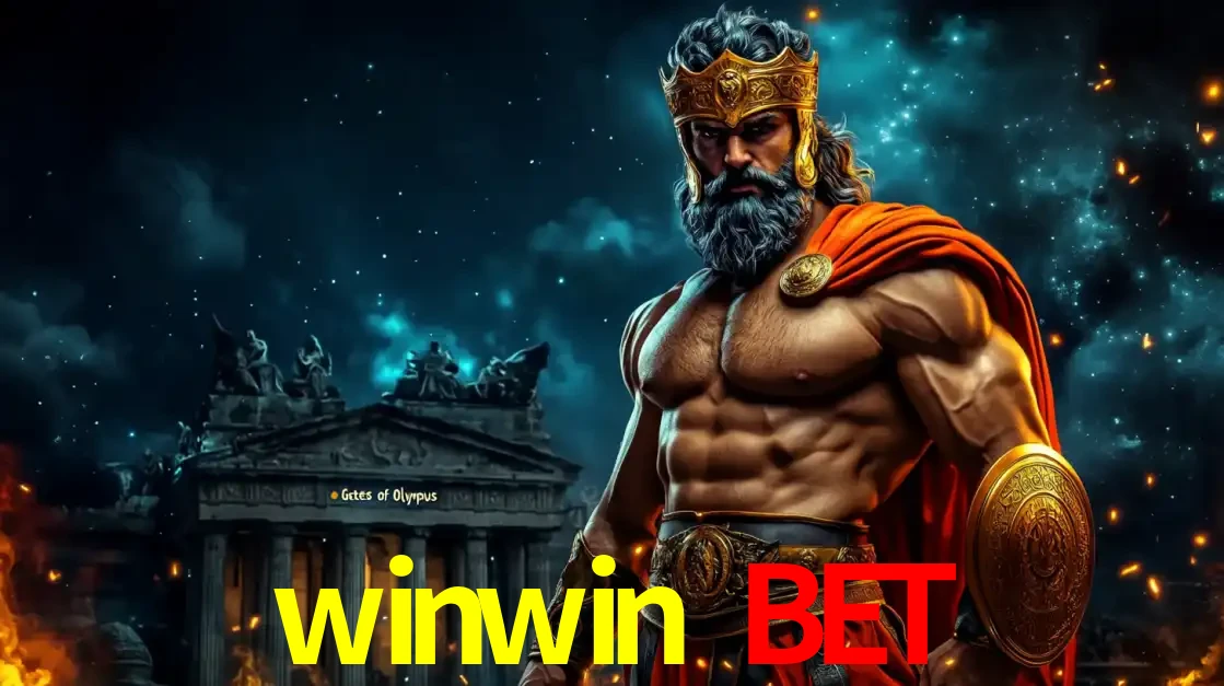 O poderoso Zeus do jogo de slot Gates of Olympus em frente ao seu templo, pronto para lançar multiplicadores divinos e prêmios épicos no cassino online winwin bet.